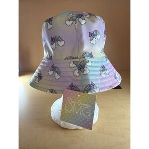 Miss Gwen's OMG Accessorie Rainbow Heart Cloud Bucket Hat Pastel Lavender OS NWT